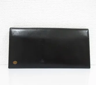 Cartier Black Leather Long Wallet (Bi-Fold) (Pre-Owned)