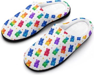 Generic Colorful Gummy Bears Candies Sweet Womens Slippers Winter Warm House Shoes Indoor Outdoor Hotel Slipper