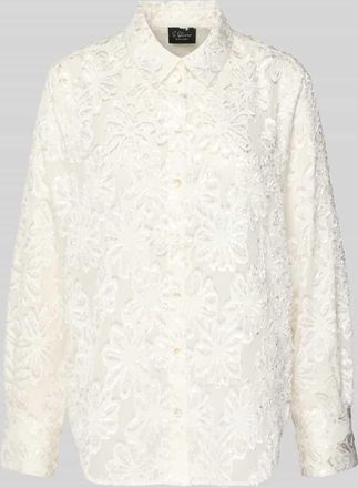 s.Oliver Black Label Regular Fit Hemdbluse mit floralem Muster in Offwhite, Gr&ouml;&szlig;e 34