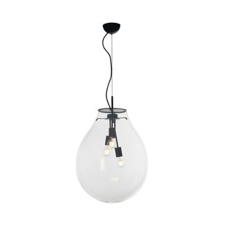Netlighting AZUMA 3 Light Pendant Ceiling Light Transparent 48x69.5cm in Clear | Size: 48x69.5 cm