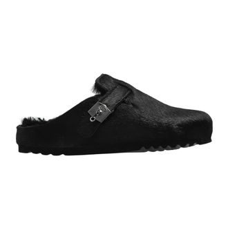 Scholl Grace Fur Leather Slippers - Shoes - Mujer - Negro - 38 EU