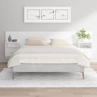 vidaXL Vidaxl - Testiera per Letto con Comodini in Legno Multistrato Bianco