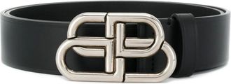 Balenciaga BB Large Belt - Heren - Accessoires - Zwart - Maat: 85 CM Leer