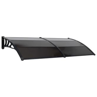 vidaXL Marquesina De Puerta Pc Negro 240x100 Cm Vidaxl