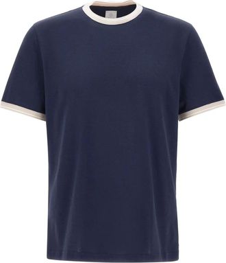 Eleventy T-shirt con dettagli a contrasto - Blu