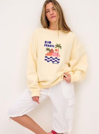 Twik Womens Oversized destination fleece sweatshirt