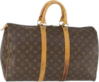Louis Vuitton Pre-owned Canvas Weekendtas - Dames - Vintage Weekendtas - Bruin - ONE Size - Vintage