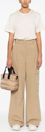 Moncler Womens T-shirt - Ivory Cotton - Size Medium