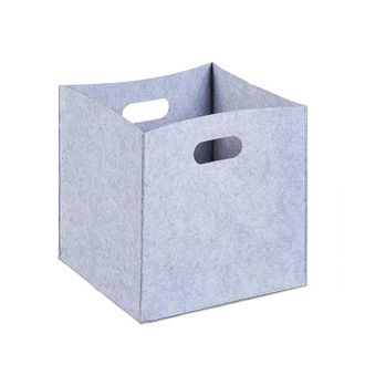 No Brand 10 Cestas De Fieltro Cuadradas, De 33x33x33 Cm, Plegables, Con Dos Asas, Cestas De Almacenamiento, Color Gris