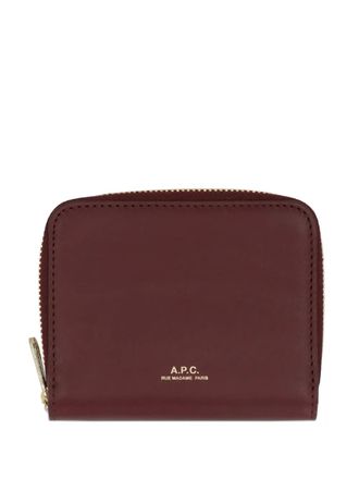 A.P.C. zip leather wallet - Rosso
