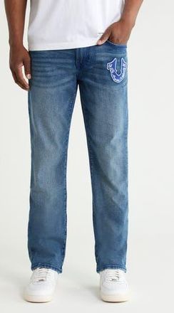 True Religion Ricky Big T Flap Straight Leg Jeans in Medium Blue Quartz at Nordstrom Rack, Size 33