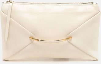 Nina Ricci Cream Leather Clutch