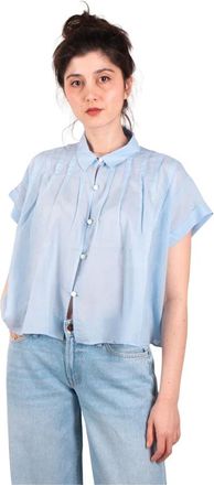 Mother Shirts, female, Blue, Size: M Denim Blouse The Swing and Sway