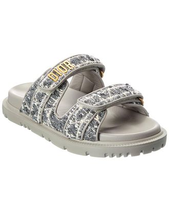 Dior Cannage Tweed & Leather Sandal