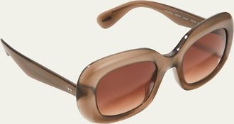 Oliver Peoples Jesson Round Semi-Transparent Acetate Sunglasses