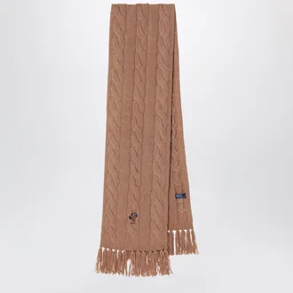 Polo Ralph Lauren Sciarpa Polo Bear color cammello in lana