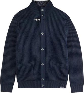 Fay Wol cardigans met afneembare gewatteerde gilet - Heren - Vesten - Blauw - XL - Wol - Truien & Vesten