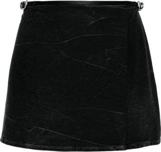 Givenchy Zwarte Katoenen Denim Rok met Wassing - Dames - Korte rokken - Zwart - XS - Katoen - Rokken
