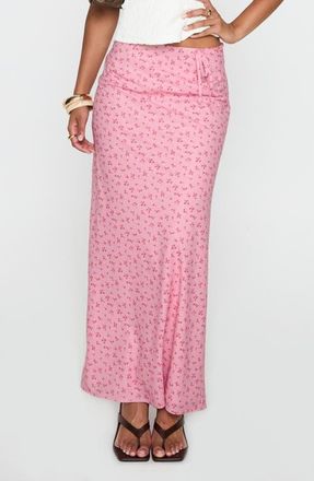 Princess Polly Gorgina Floral Tie Side Maxi Skirt in Pink Multi at Nordstrom, Size 10