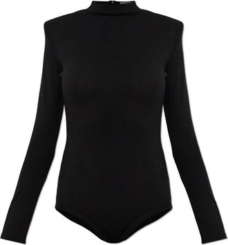 Jil Sander Body van wol met lange mouwen - Dames - Bodies - Zwart - XS - Wol - Tops