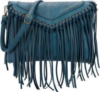 Ampere Creations Womens Dallas Fringe Crossbody Bag In Teal