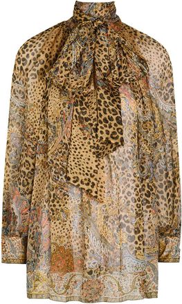 Etro Leopard-print Silk Blouse - Multicoloured 1 - 46 (UK14 / L)
