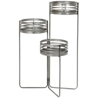 DKD Home Decor Vaso DKD Home Decor 3 in 1 Grigio Metallo Ferro Loft (47 x 35 x 72 cm)