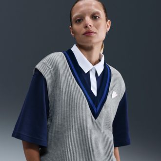 Nike Womens Nike Sportswear Waffle-Knit Vest in Grey | IM7482-063