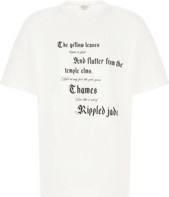 Alexander McQueen T-shirt met tekstprint - Heren - T-shirts - Wit - L - Katoen - Tops