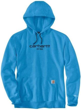 Carhartt Work in Progress Force Hoodie Mens Navy Blue Drawstring Long Sleeve Pullover JAX86