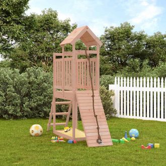 vidaXL Casita Infantil Con Pared De Escalada Madera Abeto Douglas Vidaxl
