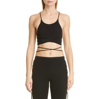 Dundas Cyrus Laced Back Halter Top in Black at Nordstrom Rack, Size 4 Us / 40 It