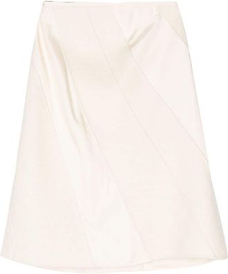 Jil Sander panelled midi skirt - women - Wool/Viscose/Cotton - 32 - Neutrals