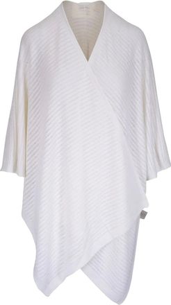 Kinross Cashmere linen poncho - White
