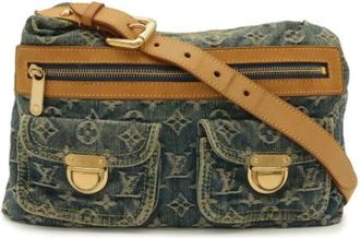 Louis Vuitton Pre-owned Vintage Monogram Denim Shoulder Bag - Dames - Vintage Schoudertas - Blauw - ONE Size - Denim - Vintage