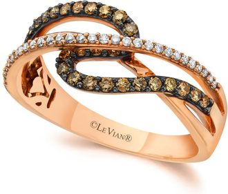 Le Vian Ladies Euphoria Chocolate Rings set in 14K Strawberry Gold