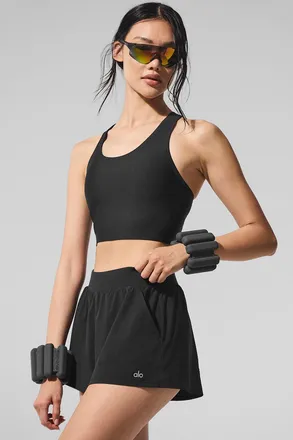 Alo | Airlift Super Sleek Bra Tank in Black, Size: Medium