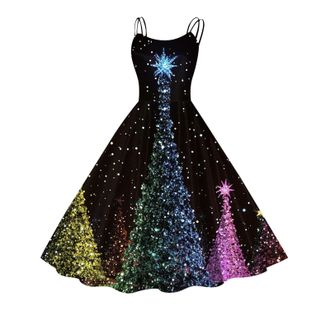 Generic 1950s Fancy Dress Womens Vintage A Line Dress Retro Long Sleeve Flared Swing Dress High Waist Tunic Dress with Belt Pleated Midi Dress Cocktail Weddin