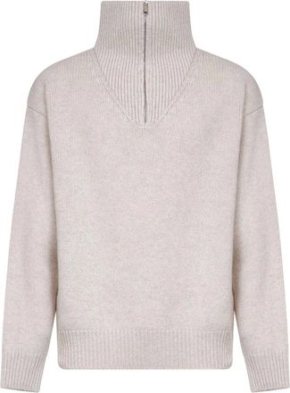 Autry Truien & Vesten, Heren, Wit, L, Wol, Witte Sweater met Metalen Rits