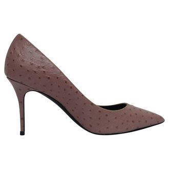 Giuseppe Zanotti Giuseppe Zanotti Pumps van Roze Leer met Struisvogelleerprint