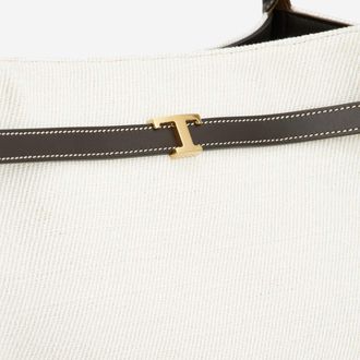 Tod's Womens Medium Canvas And Leather Shopping Bag White Handbags Hand