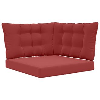 vidaXL Coj&iacute;n Para Sof&aacute; De Exterior 3 Pcs Rojo Vino Tinto Poli&eacute;ster Vidaxl