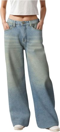 Generic Women Denim Wide Leg Jeans, Slimming High Waisted Stretchy Baggy Trendy Tummy Control Straight Leg Pants Denim Pants with Pockets, Straight Tube, Loos