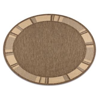 RugsX Rugsx - Alfombra De Cuerda Sisal Floorlux C&iacute;rculo 20195 Color Caf&eacute;/color Ma&iacute;z Brown Circulo 120 Cm