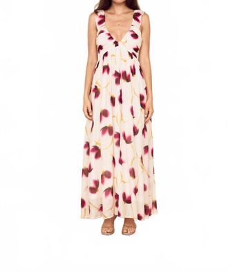 Minkpink Emery Ruffled Bias Maxi Dress In Ivory Floral