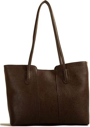 Generic Womens Tote Bag Large Handbag Simple Shoulder Bag for School Work Leisure | brown