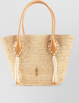 Christian Louboutin venus large raffia beach bag