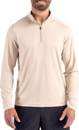Cutter & Buck Coastline Epic Comfort Half Zip Performance Pullover in Wheat at Nordstrom, Size Xxx-Large