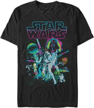 Star Wars Mens Star Wars Neon Collage Graphic Tee in Black at Nordstrom, Size Xx-Large