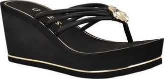 Guess Sabrie Platform Wedge Sandal in Black at Nordstrom, Size 10